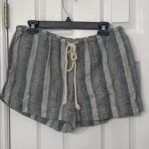 Black, white, grey linen/cotton shorts